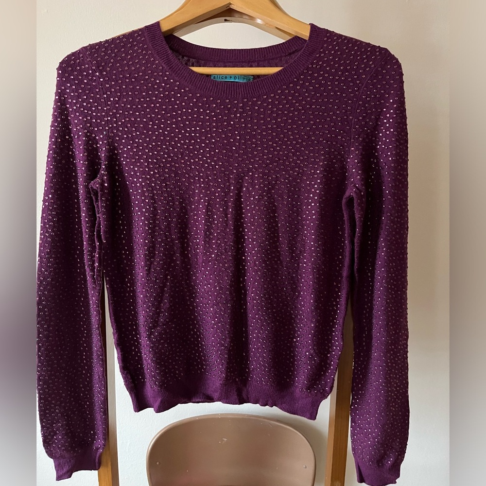 Alice and Olivia sparkly purple sweater